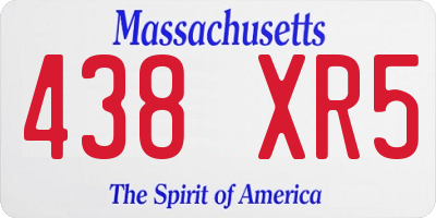 MA license plate 438XR5