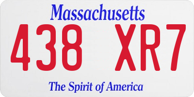 MA license plate 438XR7