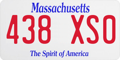 MA license plate 438XS0