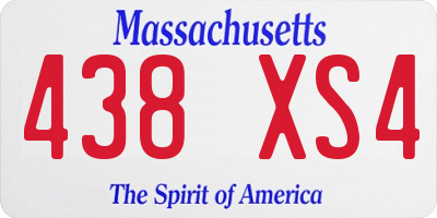 MA license plate 438XS4