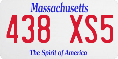 MA license plate 438XS5