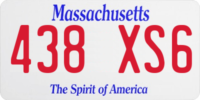 MA license plate 438XS6