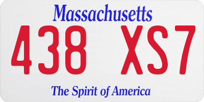 MA license plate 438XS7