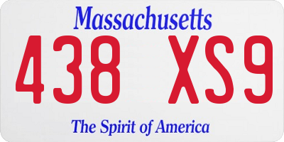 MA license plate 438XS9