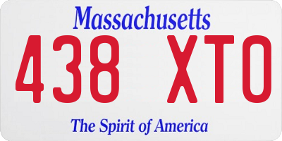 MA license plate 438XT0