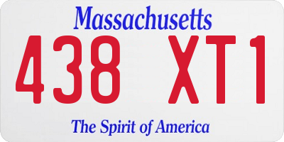 MA license plate 438XT1