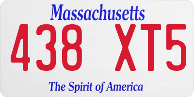 MA license plate 438XT5