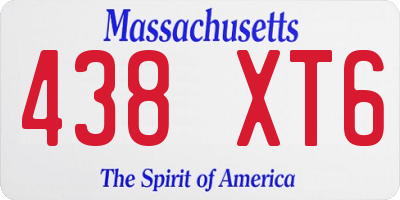 MA license plate 438XT6