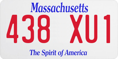 MA license plate 438XU1