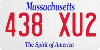 MA license plate 438XU2
