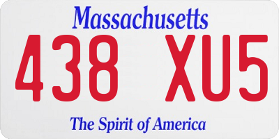 MA license plate 438XU5