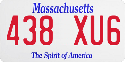 MA license plate 438XU6