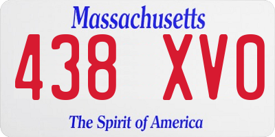 MA license plate 438XV0