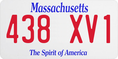 MA license plate 438XV1