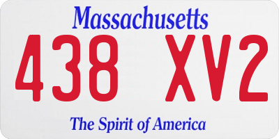 MA license plate 438XV2