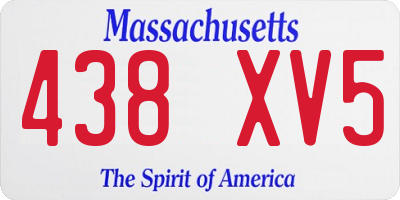 MA license plate 438XV5