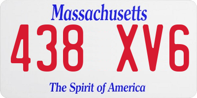 MA license plate 438XV6