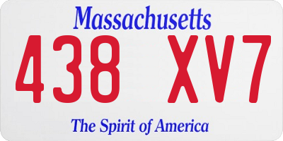 MA license plate 438XV7