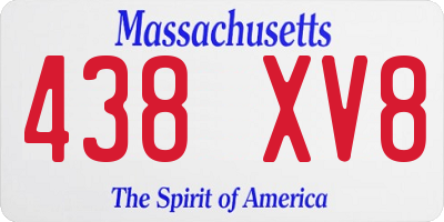 MA license plate 438XV8