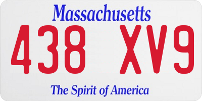 MA license plate 438XV9
