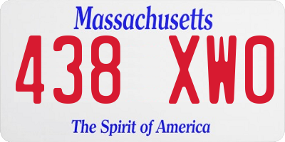 MA license plate 438XW0