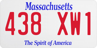 MA license plate 438XW1