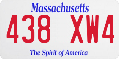 MA license plate 438XW4