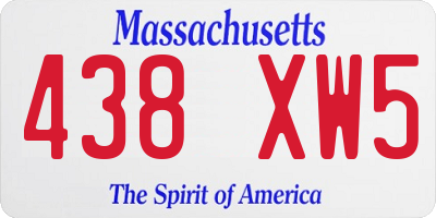 MA license plate 438XW5