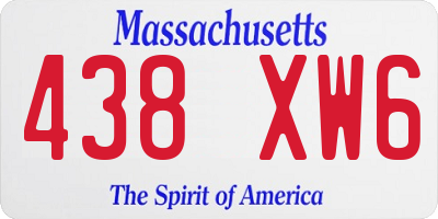 MA license plate 438XW6