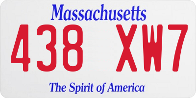 MA license plate 438XW7