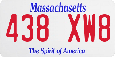 MA license plate 438XW8