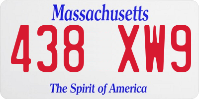 MA license plate 438XW9