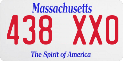 MA license plate 438XX0