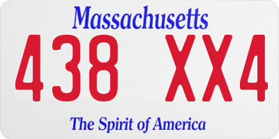 MA license plate 438XX4