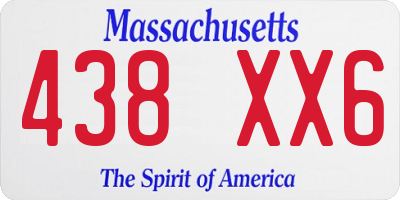 MA license plate 438XX6