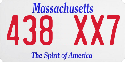 MA license plate 438XX7