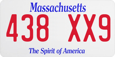 MA license plate 438XX9