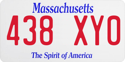 MA license plate 438XY0