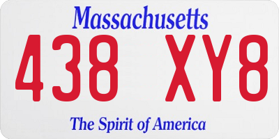 MA license plate 438XY8
