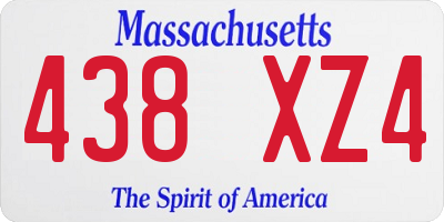 MA license plate 438XZ4