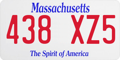 MA license plate 438XZ5