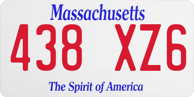 MA license plate 438XZ6