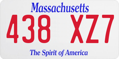 MA license plate 438XZ7