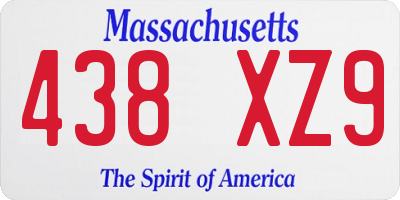 MA license plate 438XZ9