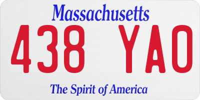 MA license plate 438YA0