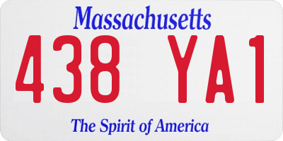MA license plate 438YA1