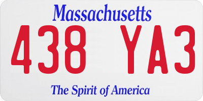 MA license plate 438YA3