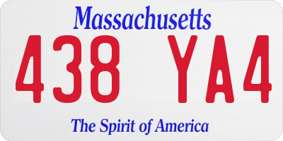 MA license plate 438YA4
