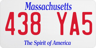 MA license plate 438YA5