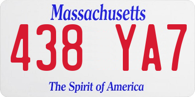 MA license plate 438YA7